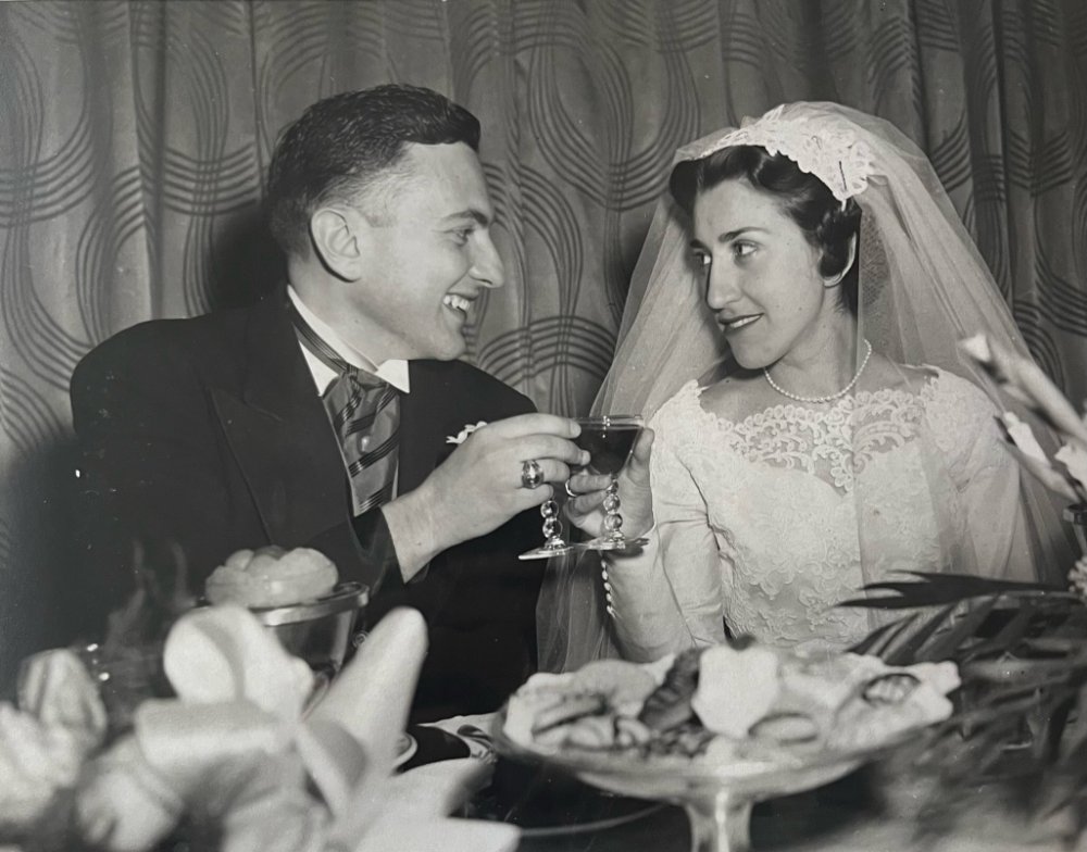 John and Antoinette on their wedding day